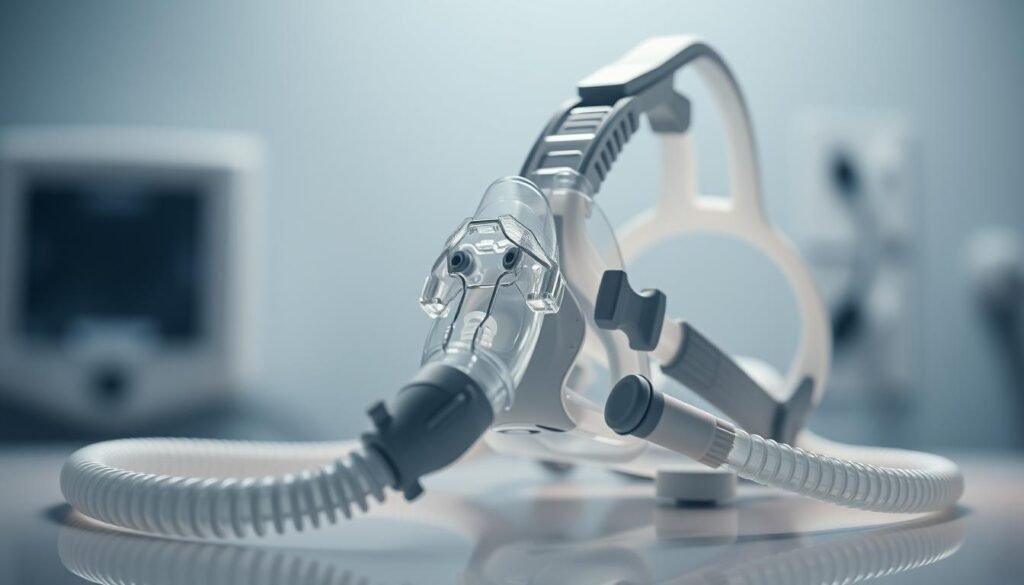 A high-quality close-up shot of an iCareCPAP sleep apnea machine accessory in a well-lit, clinical setting. The accessory should be prominently displayed, showcasing its intricate design and technical features. Emphasize the components, such as the tubing, mask, and humidifier, to highlight the importance of maintaining and replacing these parts for optimal sleep apnea treatment. Capture the product's sleek, modern aesthetic with a neutral color palette and clean, professional lighting to convey a sense of medical precision and care. The image should effectively communicate the need to replace worn-out sleep apnea machine accessories for continued effective therapy. A high-quality close-up shot of an iCareCPAP sleep apnea machine accessory in a well-lit, clinical setting. The accessory should be prominently displayed, showcasing its intricate design and technical features. Emphasize the components, such as the tubing, mask, and humidifier, to highlight the importance of maintaining and replacing these parts for optimal sleep apnea treatment. Capture the product's sleek, modern aesthetic with a neutral color palette and clean, professional lighting to convey a sense of medical precision and care. The image should effectively communicate the need to replace worn-out sleep apnea machine accessories for continued effective therapy.